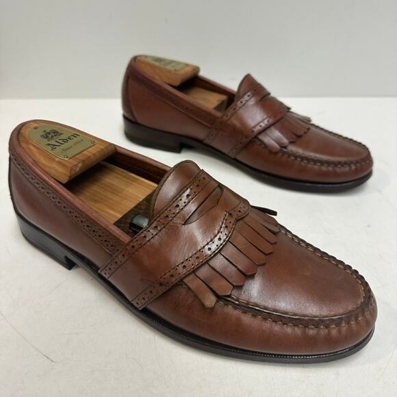 NEW HEELS Polo Ralph Lauren x Rancourt & Co. Brogue Kiltie Loafer Brown USA 9.5 - Picture 5 of 14